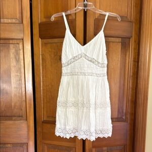 LoveShackFancy White Dress with Lace Trim